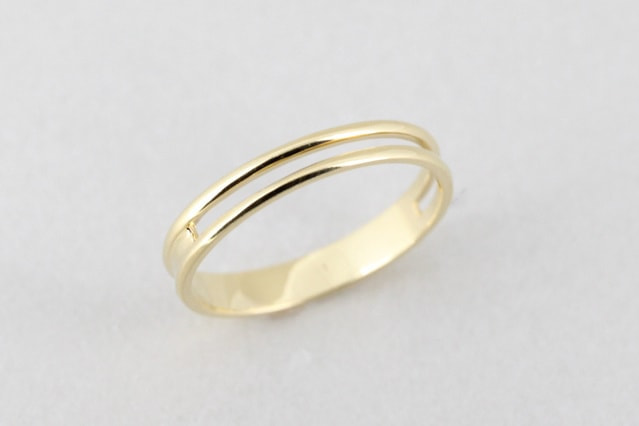 K18(18金)イエローゴールドの2WAYリング