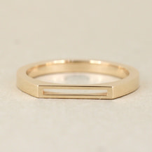 レクタングル（斜め）モチーフのK10イエローゴールドリング